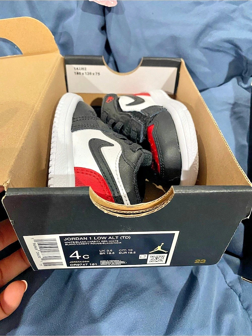 Nike Jordan 1 Low Alt (TD) ) Black & Red Baby US 4C NWT
